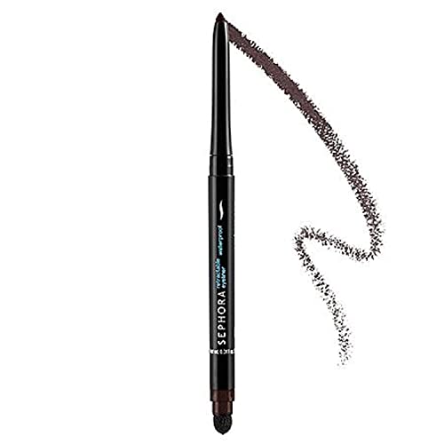 Sephora Waterproof Retractable Eyeliner #10 Matte Brown Black - Long-Lasting, Smudge-Proof Makeup