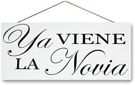 Rustic Wooden Sign - Here Comes The Bride - 8x12 Inches