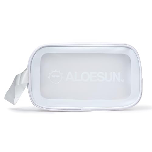ALOESUN White Waterproof Clear Beach & Travel Bag Organizer with Zipper