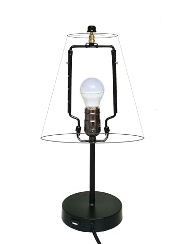 Adjustable Lamp Harp Holder Kit for 7-10 Inch Lampshades - Black