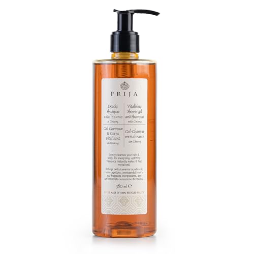 Prija Vitalising Shower Gel & Shampoo with Ginseng Extract - 12.8 Fl Oz