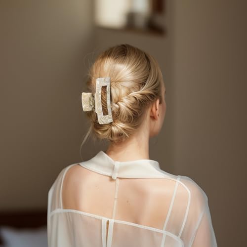 VOCOSTE Large Hair Claw Clip for Thick Hair - Beige 4-inch Hair Accessory