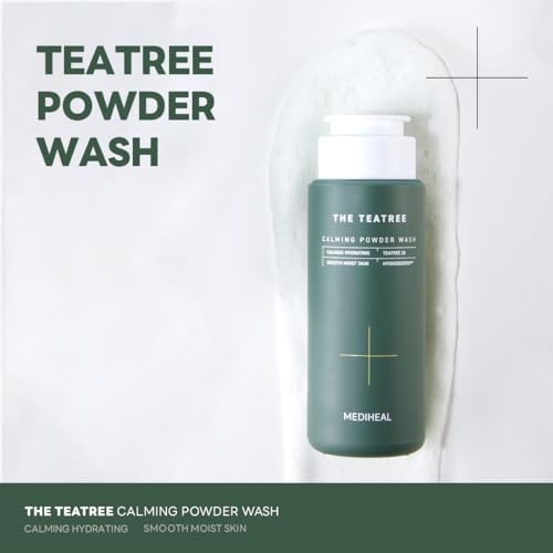 Mediheal Teatree Calming Powder Wash - Gentle Daily Facial Cleanser, 1.76 oz