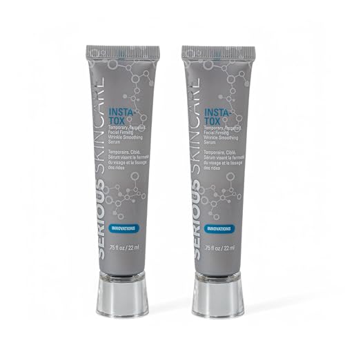Serious Skincare INSTA-TOX Instant Wrinkle Smoothing Serum - Temporary Face Tightener, Facial Filler for Deep Wrinkles, Fine Lines, Pores - Sodium Hyaluronate + Retinyl Palmitate - 0.75 Oz (2 Pack)
