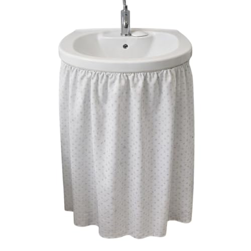 Diamond Stitch Fabric Sink Skirt - Waterproof, 56" x 34"