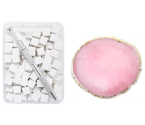 100Pcs Ombre Nail Art Sponges with Grabbing Pen & Palette