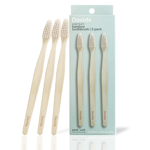 Eco-Friendly Bamboo Toothbrush Set - Soft Bristles, 3 Pack