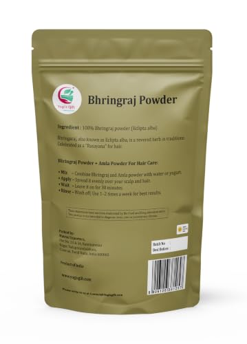 Yogi's Gift Bhringraj Powder for Hair 1 LB | 100% Pure Eclipta Alba Herb for Hair Growth & Nourishment