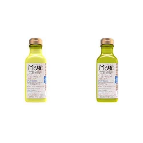 Maui Moisture Flaxseed Curls Shampoo and Conditioner Set, 13oz x 2