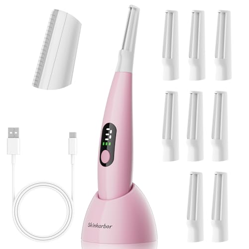 Sonic Dermaplane Razor for Women Face,Women¡¯S Facial Exfoliation & Peach Fuzz Hair Removal System,Anti-Aging?3 Speeds?8 Dermaplaning Blades?Rechargeable,Sonic Dermaplaning Tool