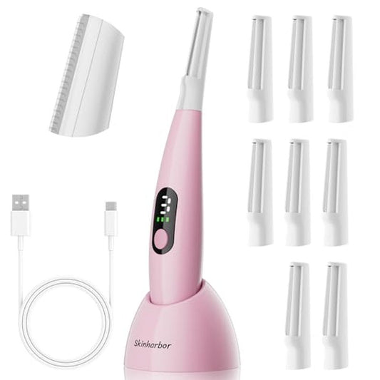 Sonic Dermaplane Razor for Women Face,Women¡¯S Facial Exfoliation & Peach Fuzz Hair Removal System,Anti-Aging?3 Speeds?8 Dermaplaning Blades?Rechargeable,Sonic Dermaplaning Tool