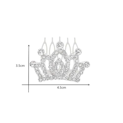 2 Pack Rhinestone Tiara Hair Combs for Teens & Toddlers
