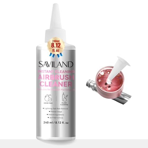 SAVILAND Grey-Pro Airbrush Cleaner Solution 8.12 fl oz Low-Odor, Fast-Acting for Water-Based Paints