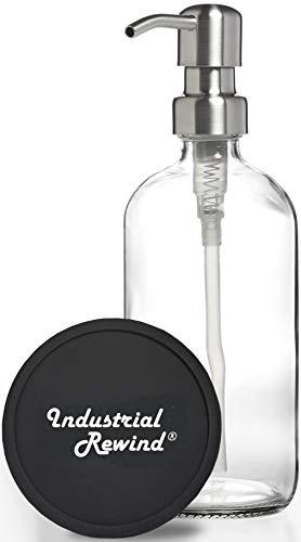 Clear Glass Soap Dispenser with Stainless Pump & Coaster - 8oz