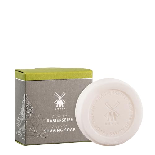 MÜHLE Aloe Vera Vegan Shaving Soap for Men - 65g Classic Lather