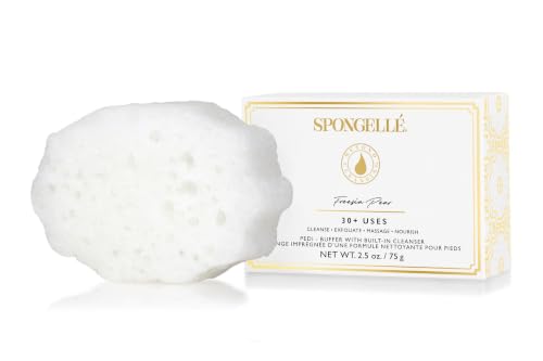 Spongellé Freesia Pear Pedi Buffer Foot Scrub & Sponge for Exfoliation & Moisturizing