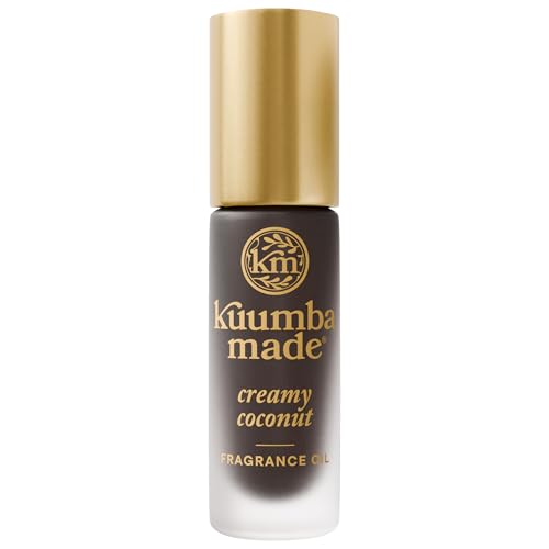 Kuumba Made Creamy Coconut Fragrance Oil, Long-Lasting Scented Oil Perfume Roller, Vegan, Alcohol-Free, 0.15 Fl Oz