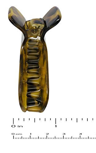 Parcelona Large 4-Inch French Flat Jaw Hair Claw Clip - Tortoise Shell