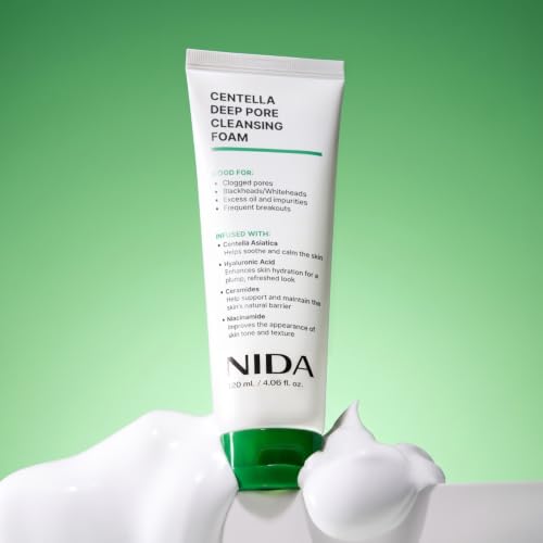 NIDA Centella Deep Pore Cleansing Foam - 120ml, Hydrating & Soothing