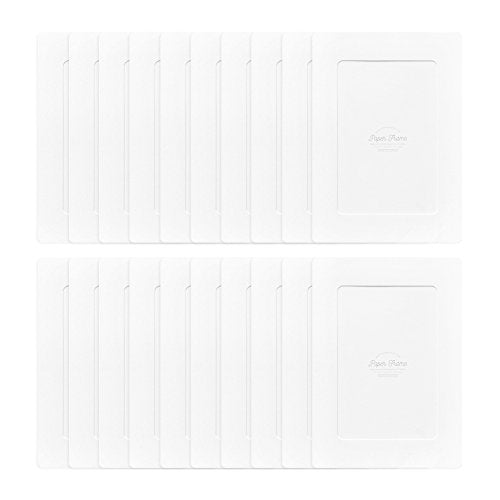 4x6 Inch White Paper Photo Frames - 20 Pack for Easy Display