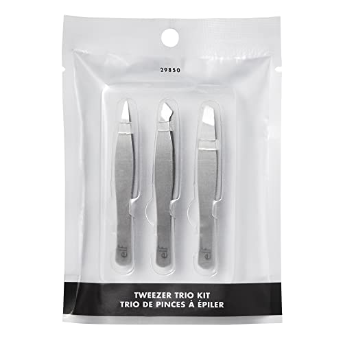 e.l.f. Mini Tweezer Trio Kit for Eyebrow Shaping - Vegan