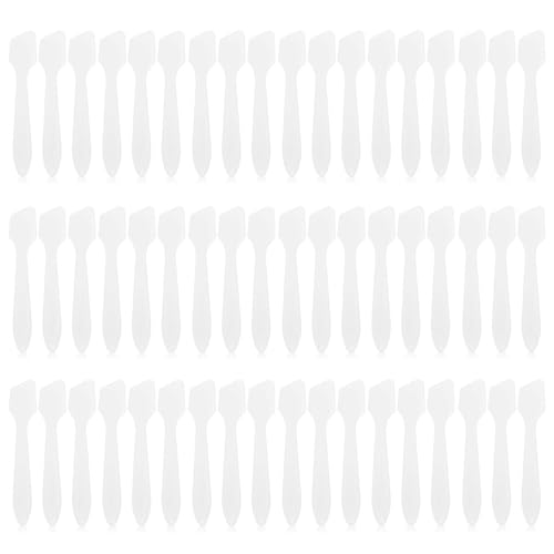 Clear 100 Pack Cosmetic Spatulas - Small Plastic Spoons for DIY Facial Mask & Skincare