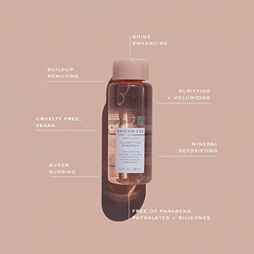 Kristin Ess Deep Clean Clarifying Shampoo for Oily Hair - Vegan, Sulfate Free Treatment