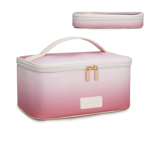 Khaki-Tan Wrangler Travel Makeup Bag Set with Brush Holder