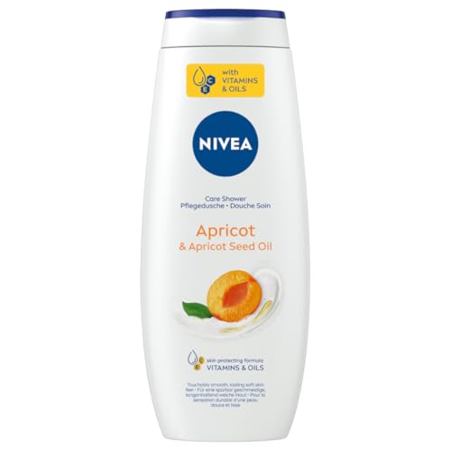 NIVEA Apricot Nourishing Shower Gel 500ml - Hydrating Daily Cleanser with Vitamins C & E