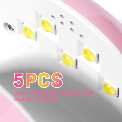 MEKK Mini Nail Lamp 18W Pink UV Light for Gel Nails, Single Finger Design