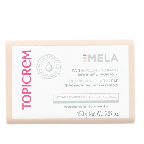 Topicrem Mela Lightening Exfoliating Soap Bar for Sensitive Skin - Brightening & Pigmentation Fade