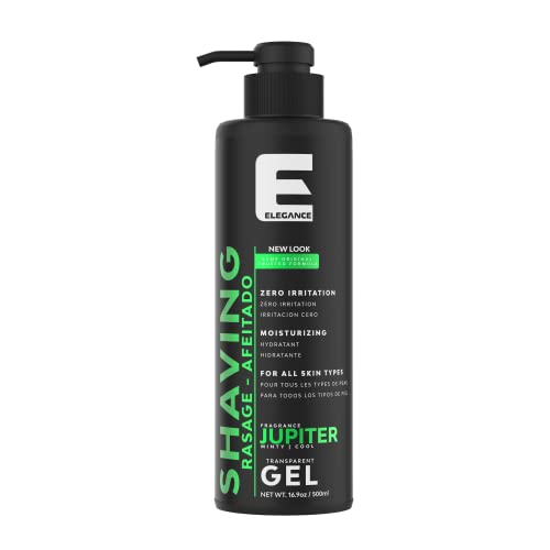 E Elegance Transparent Shaving Gel, Jupiter Scent - 16.9 oz Clear Formula