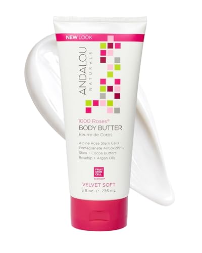 Andalou Naturals Velvet Soft Body Butter with Rose Stem Cells - 8 oz