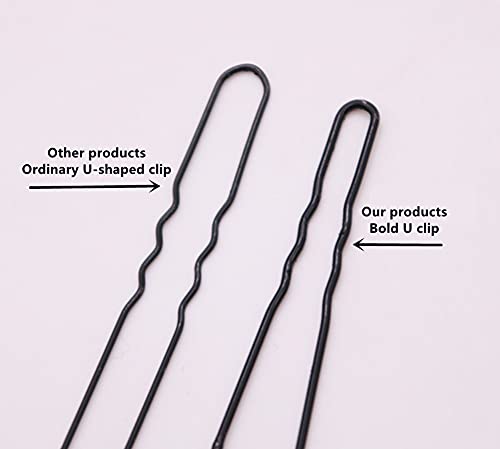 U Shaped Black Hair Pins for Bridal & Bun Styles - 120 Pack
