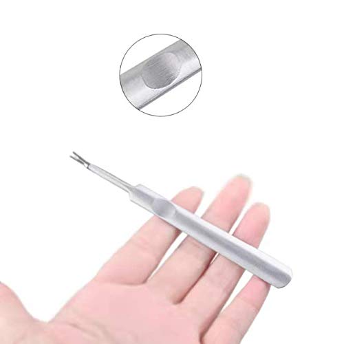 2Pcs Stainless Steel Cuticle Pusher & Fork Trimmer for Nails - Dead Skin Removal