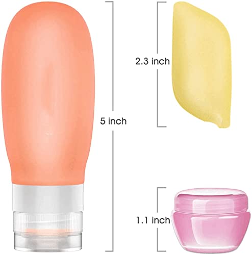 Teapile 4-Pack 3oz Leak-Proof Silicone Travel Bottles with Toiletry Bag