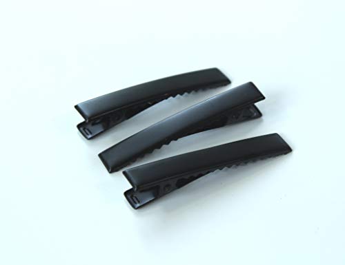 ALL in ONE 35mm Black Flat Hair Clips for DIY Crafts – 50 Pack