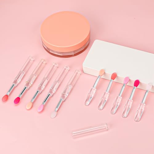 10 Silicone Lip Brushes with Caps - Reusable Lipstick Applicators