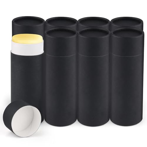 8pcs 75g/2.5oz Black Paperboard Deodorant Containers,Empty Kraft