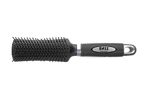 Bass Shower Brush - Wet Hair Detangling Nylon Pin Brush with Rubber Grip - Model 706-SMK, Purple