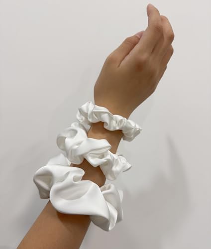 Satin Scrunchies Set - 3 No Crease Hair Ties for Women & Girls