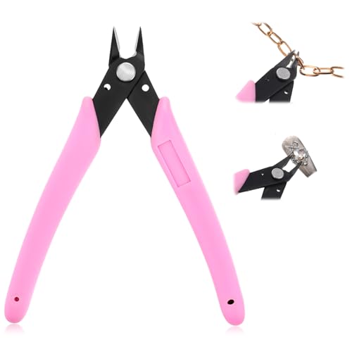 Pink Rhinestone Remover Scissors - 5" Nail Art Tool