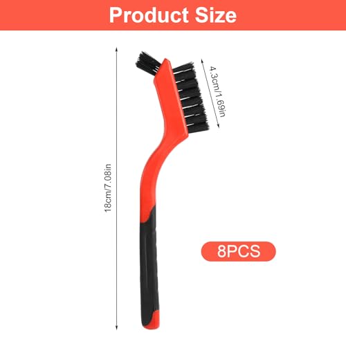 8-Piece Nylon Cleaning Brush Set for Stubborn Dirt Removal