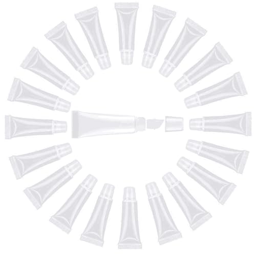 10ml Refillable Empty Lip Gloss Tubes - 20 Pack Travel Containers