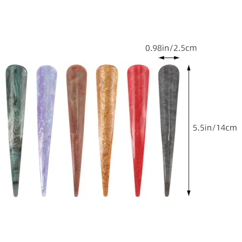Beaupretty 6pcs Large Acrylic Alligator Hair Clips - As Shown