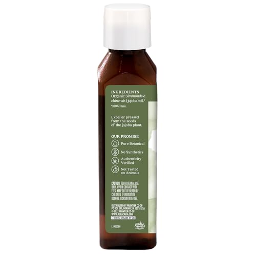 Aura Cacia Organic Jojoba Oil - 4 Fl Oz Pure Skin & Hair Moisturizer