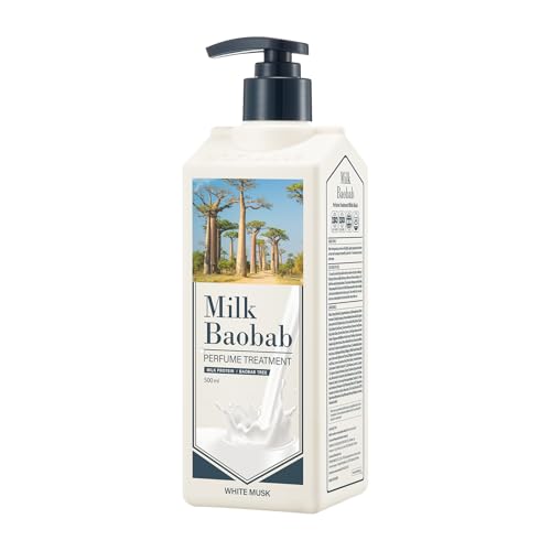 Milk Baobab Nourishing Hair Treatment & Conditioner for Dry Hair, Smoothing Korean Hair Care, Long-Lasting White Musk Fragrance, Hydrolyzed Keratin, Paraben-Free, 16.9 fl oz