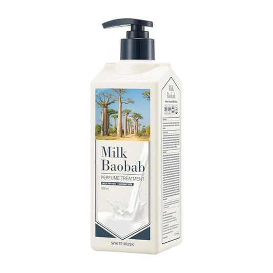 Milk Baobab Nourishing Hair Treatment & Conditioner for Dry Hair, Smoothing Korean Hair Care, Long-Lasting White Musk Fragrance, Hydrolyzed Keratin, Paraben-Free, 16.9 fl oz