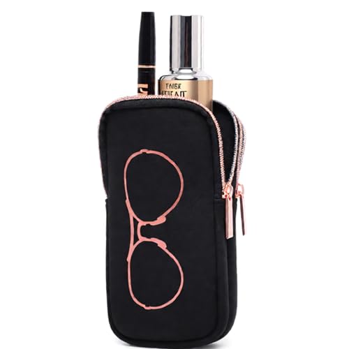 Black Double Eyeglass Case | Sunglasses Case with 2 Compartments