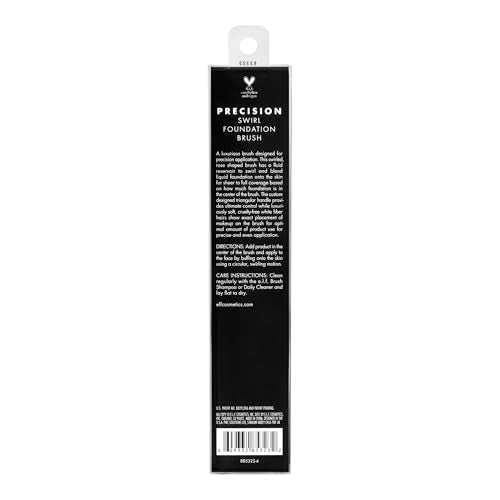 e.l.f. Precision Swirl Foundation Brush - Vegan, Cruelty-Free, Triangular Handle